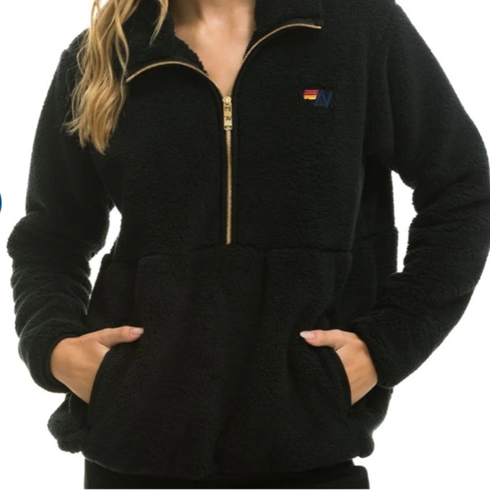 AVIATOR NATION TEDDY HALF ZIP JACKET